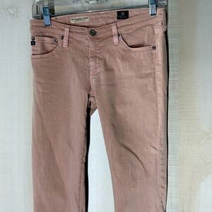 AG Adriano Goldschmied the legging ankle pink tan jeans, size 26‎